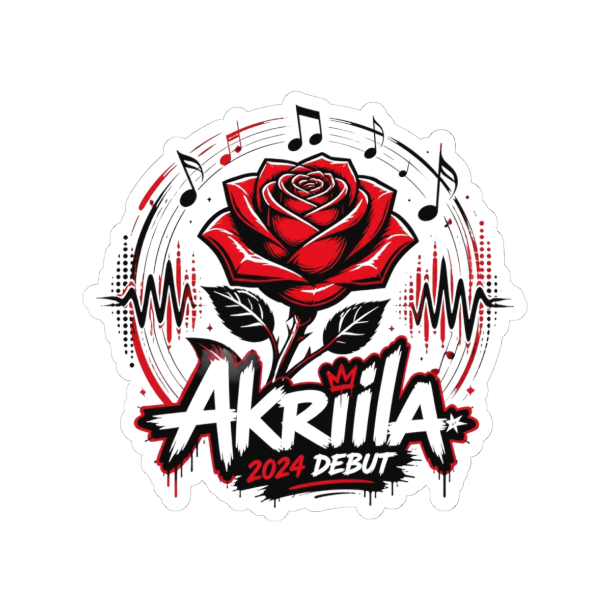 Akriila "Akriila: 2024 Debut" Sticker - alternate angle 2, merchandise